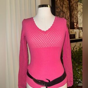 Y2K Cache hot pink fitted knit top